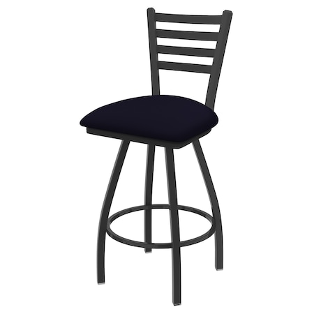 Holland Bar Stool Co 36" Swivel X-Tall Bar Stool, Pewter Finish, Canter Twilight Seat X410